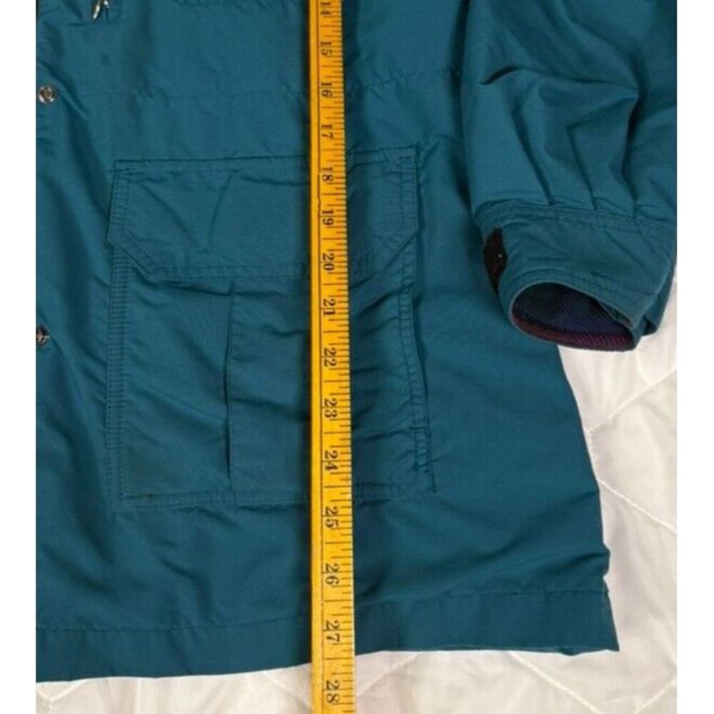 Vintage REI Womens Lined Overcoat Size 16 Blue Hooded Full Zip and Snap Pockets - Picture 8 of 14
